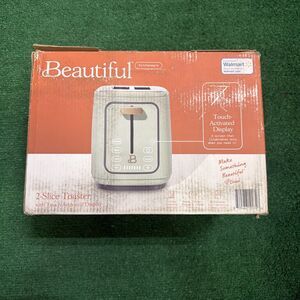 Beautiful by Drew Barrymore 2 Slice Toaster Touch Activated Sage Green NIB